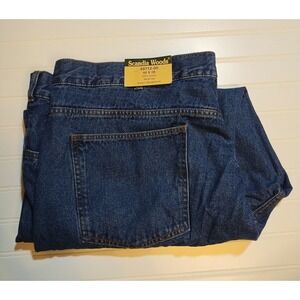 Scandia Woods Mens 48x28 Dark Wash Blue Denim Straight Leg Jeans Classic NEW